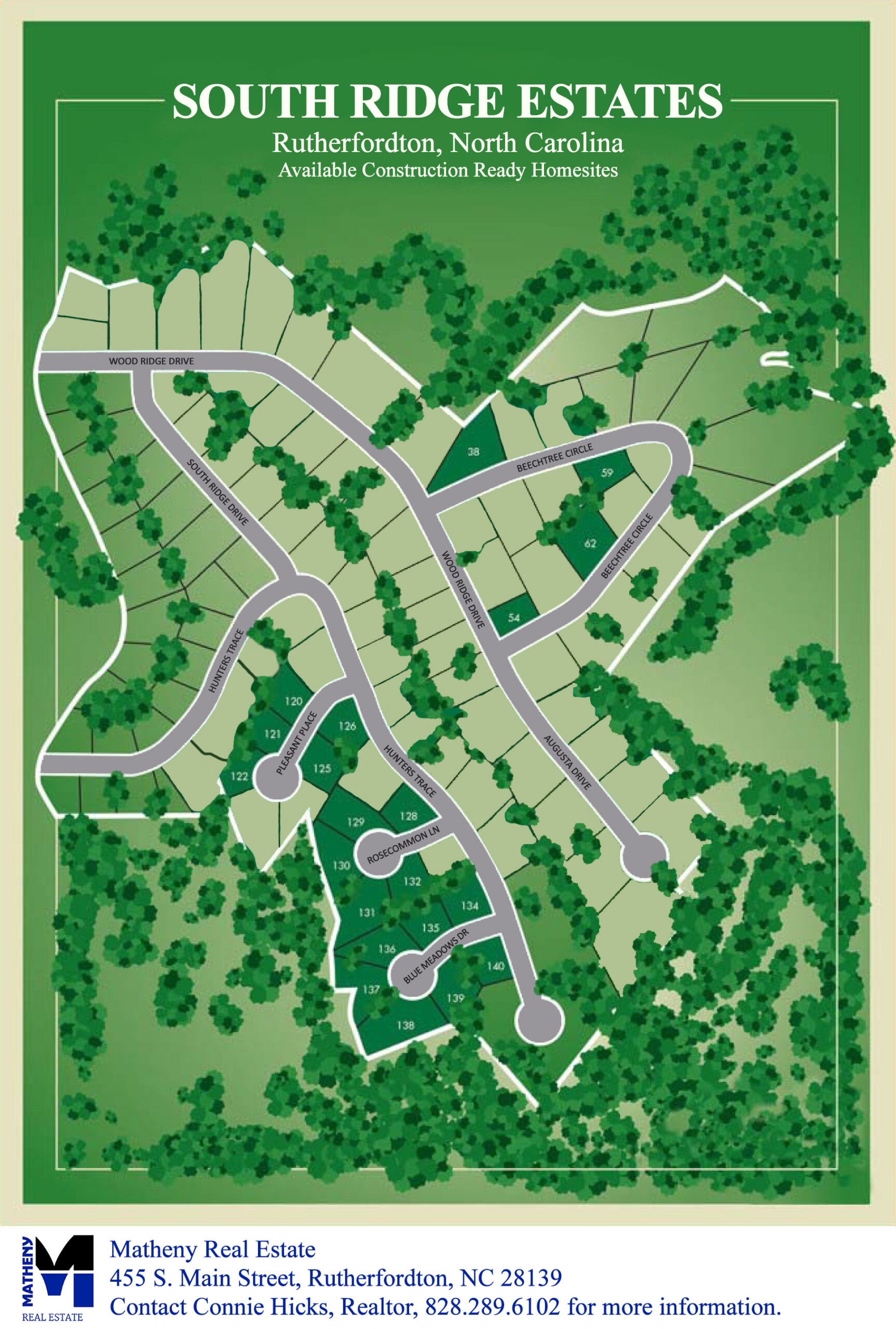 South Ridge Estates Homesite Map